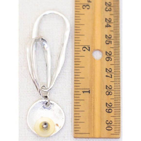 Vintage Gigantic Edwardian Hammered Dangle Earrings - AA1 - Picture 3 of 3